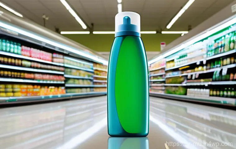 그린워싱으로 인한 소비자 손실 사례 - **Prompt 1: The Subtle Deception of Greenwashing**
    "A close-up shot of a brightly lit supermarke...
