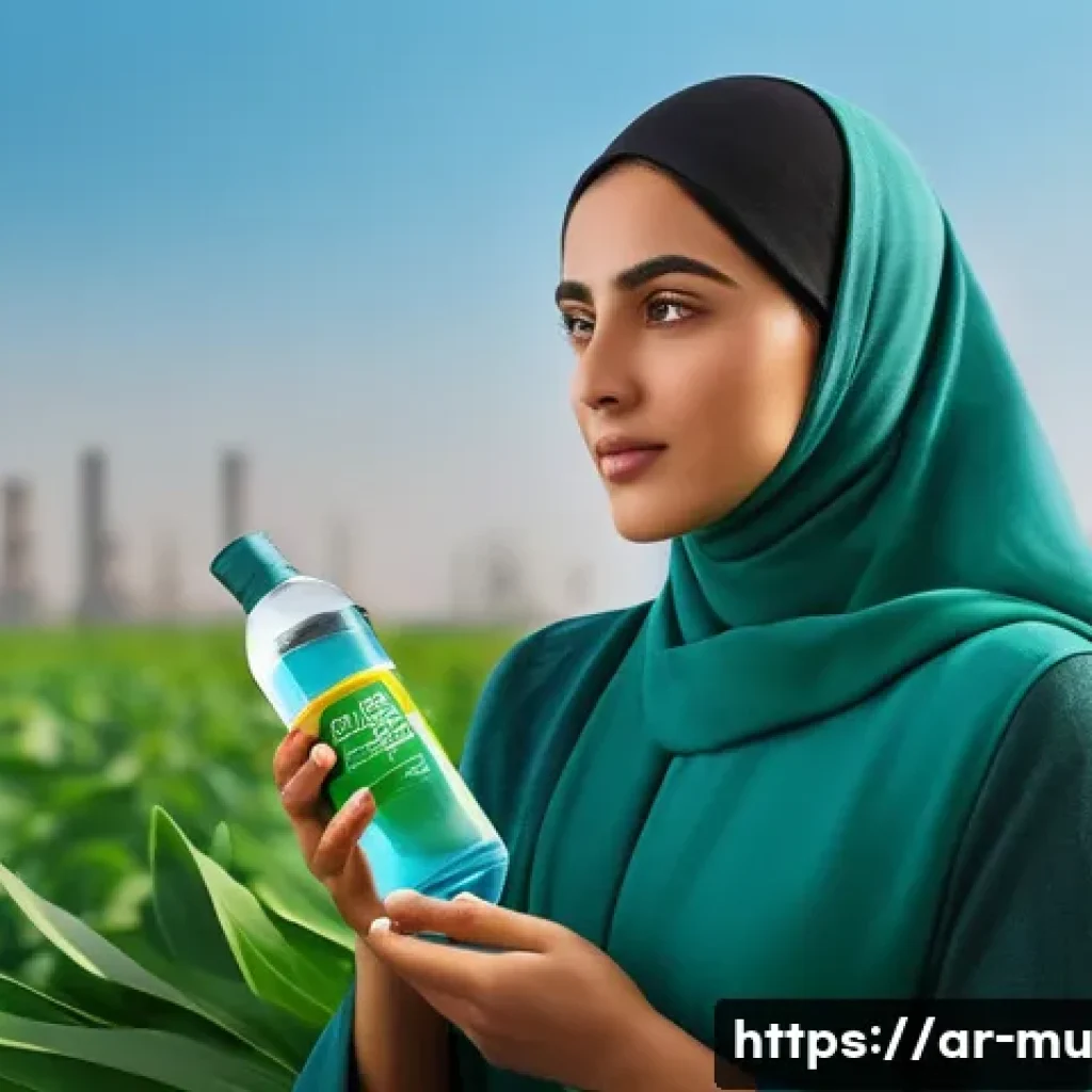 그린워싱과 기업의 광고 전략 - **Greenwashing Deception:** A vibrant and slightly misleading advertisement for a new "eco-friendly"...